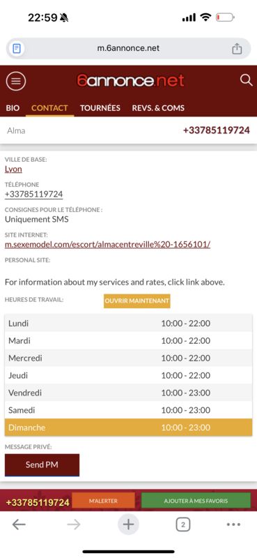Aperçu d'un profil consulté pendant le test