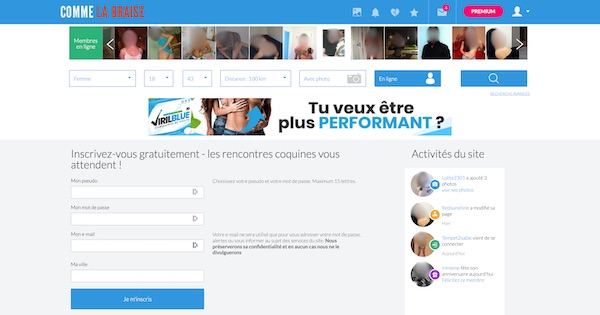 Capture d'un profil ou d'une section du site