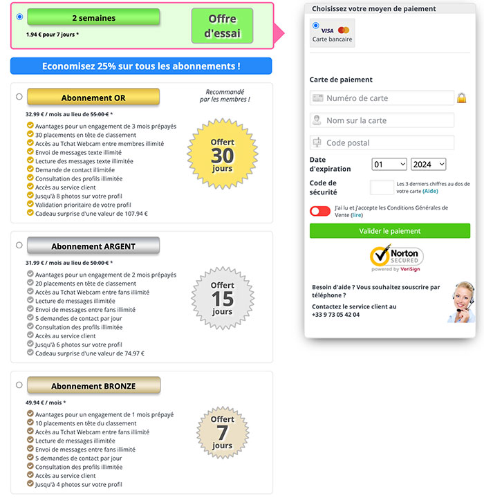 Profil consulté pendant la phase de test