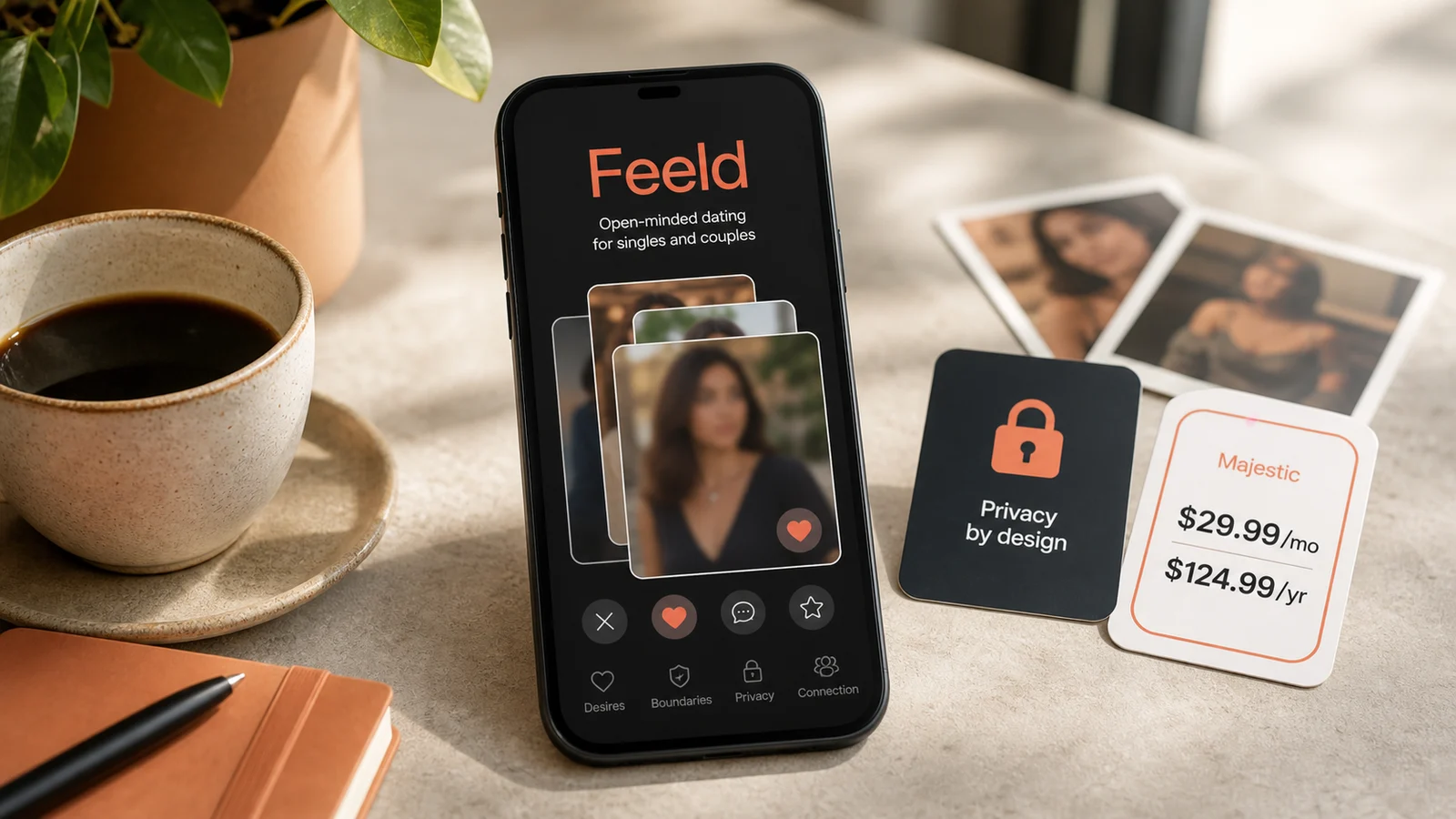 Interface de l'application Feeld
