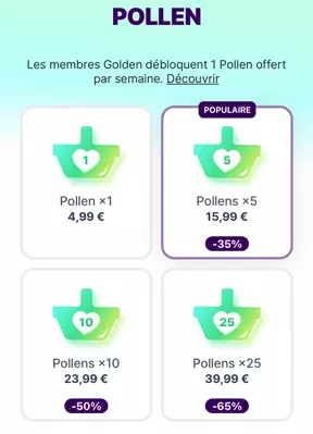 Écran de profil détaillé