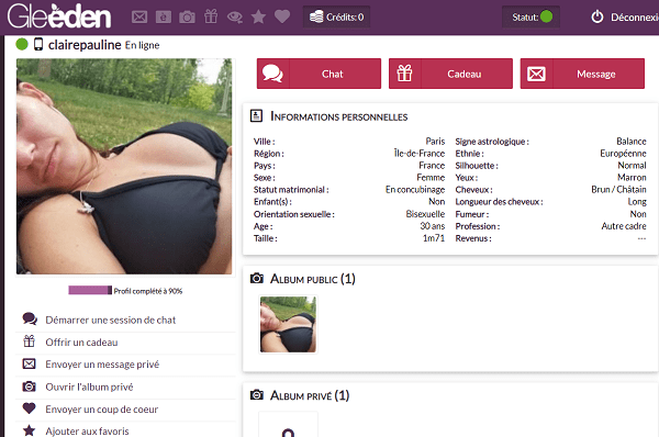 Capture de Gleeden