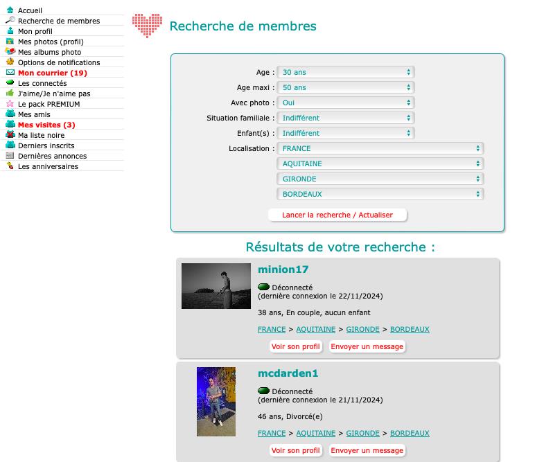Interface de matchmaking par Likes