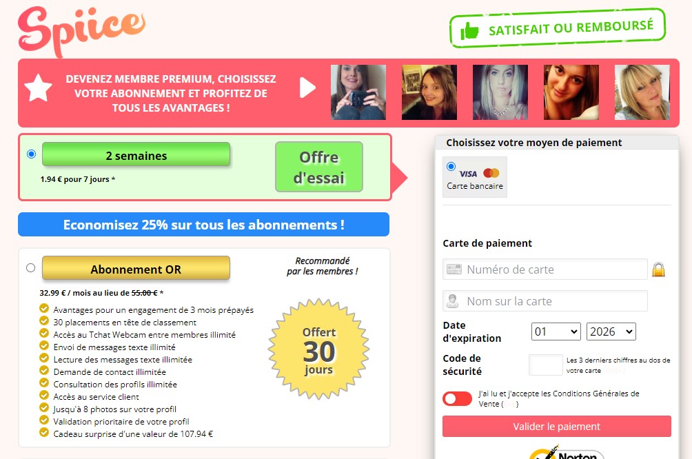 Profil type consulté pendant le test